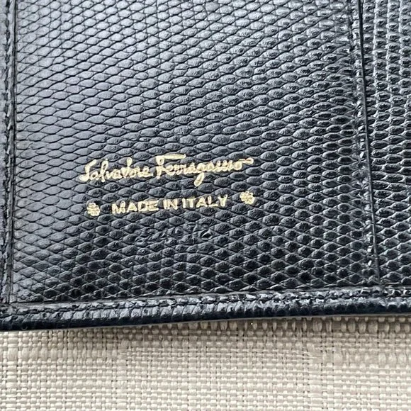 Salvatore Ferragamo Women Long Wallet Crocodile Leather Trifold Kisslock Italy - Picture 9 of 12